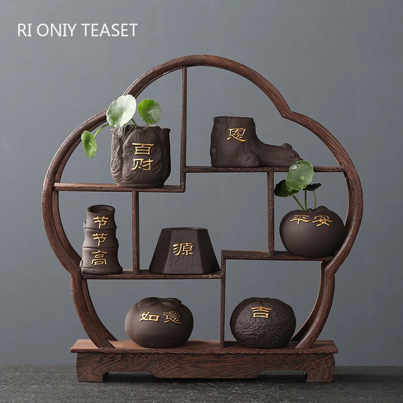 Creative Purple Clay Tea Pet F - Bonsai Garden Mini ulasan dan harga