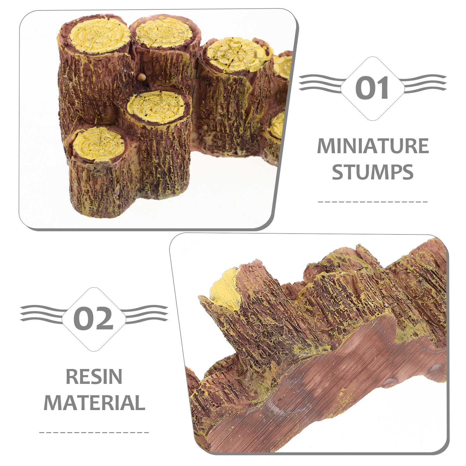 3Pcs Resin Mini Tree Stumps Re - Bonsai Garden Mini ulasan dan harga