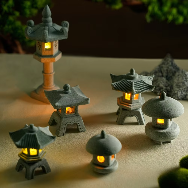 Mini Pagoda Lantern Light Gard - Bonsai Garden Mini ulasan dan harga
