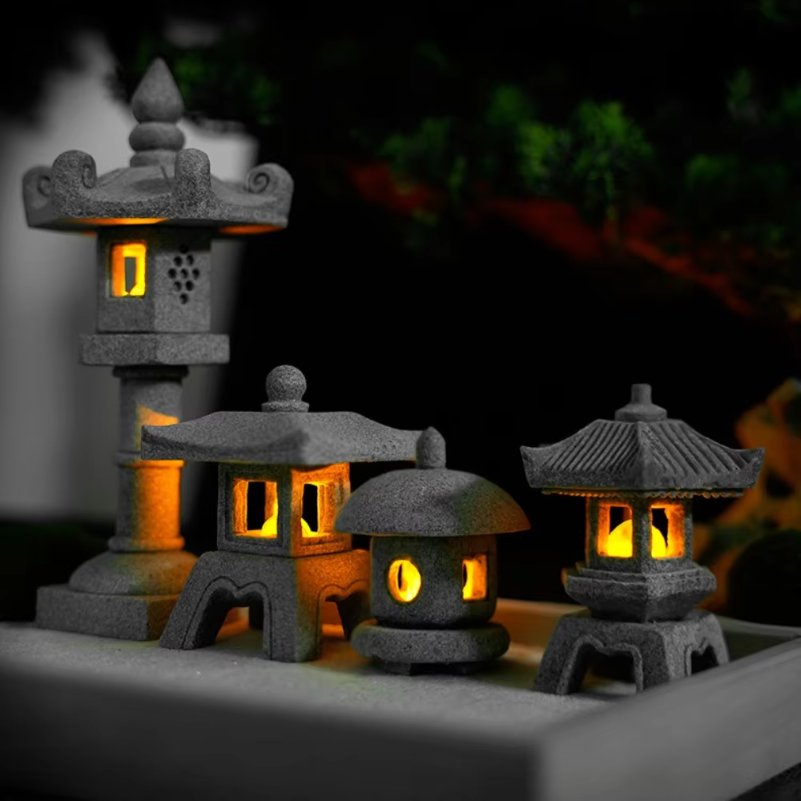 Mini Pagoda Lantern Light Gard - Bonsai Garden Mini ulasan dan harga