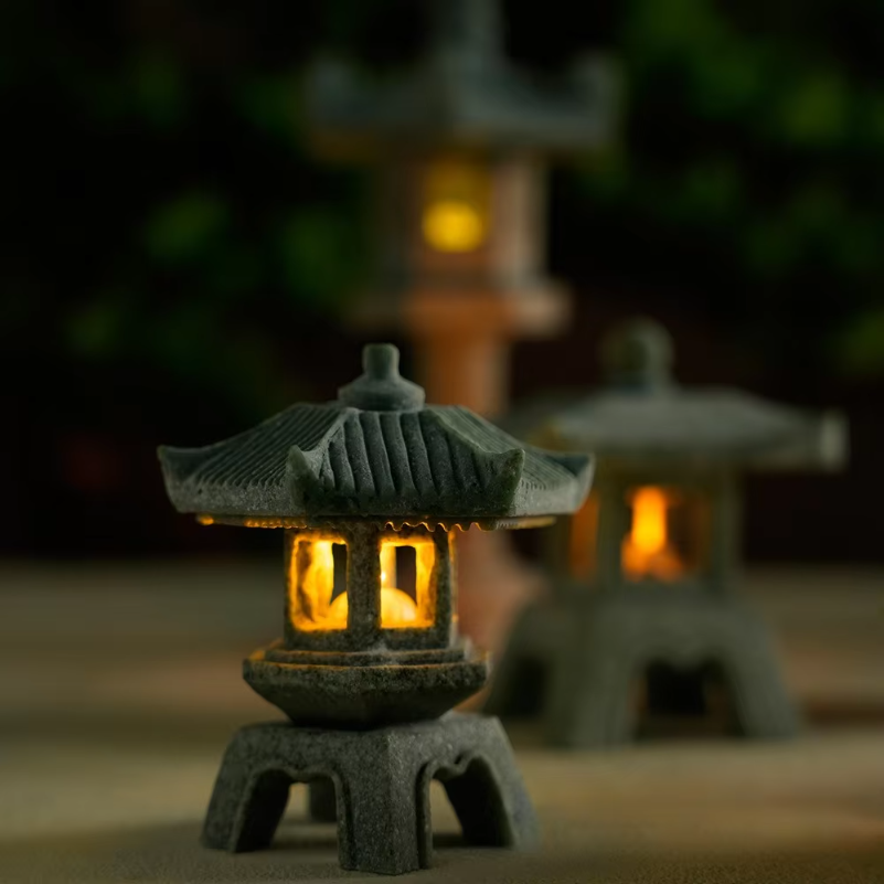 Mini Pagoda Lantern Light Gard - Bonsai Garden Mini ulasan dan harga