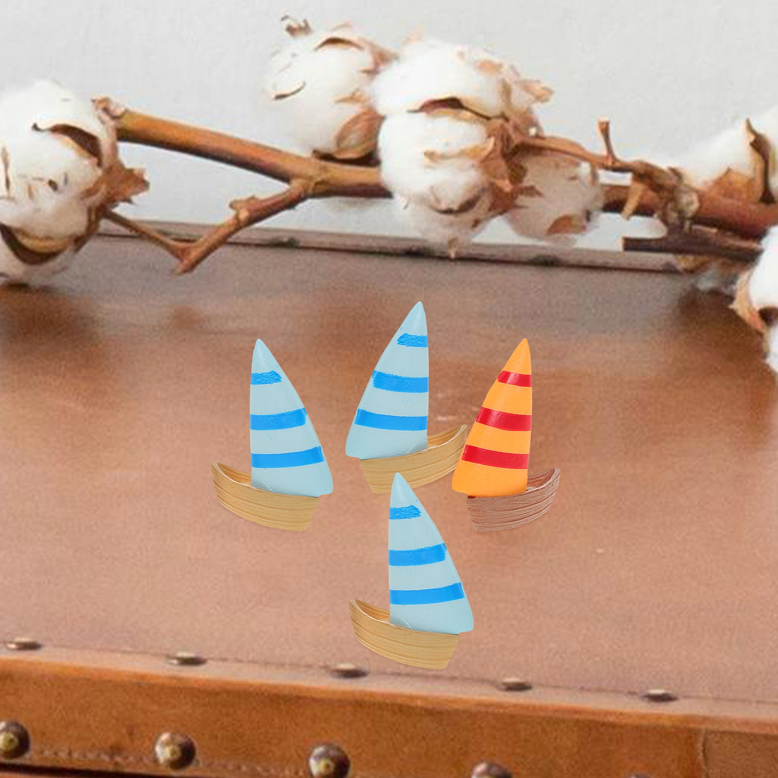 Mini Sailboat Ornament Cute Mi - Bonsai Garden World ulasan dan harga